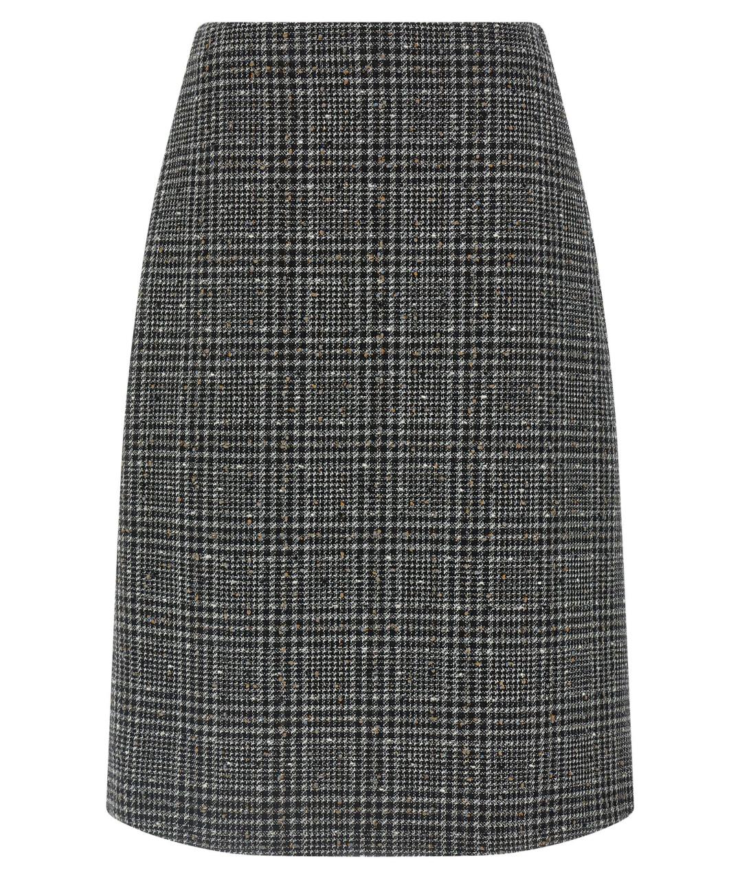FENDI Серая шерстяная юбка миди, фото 1
