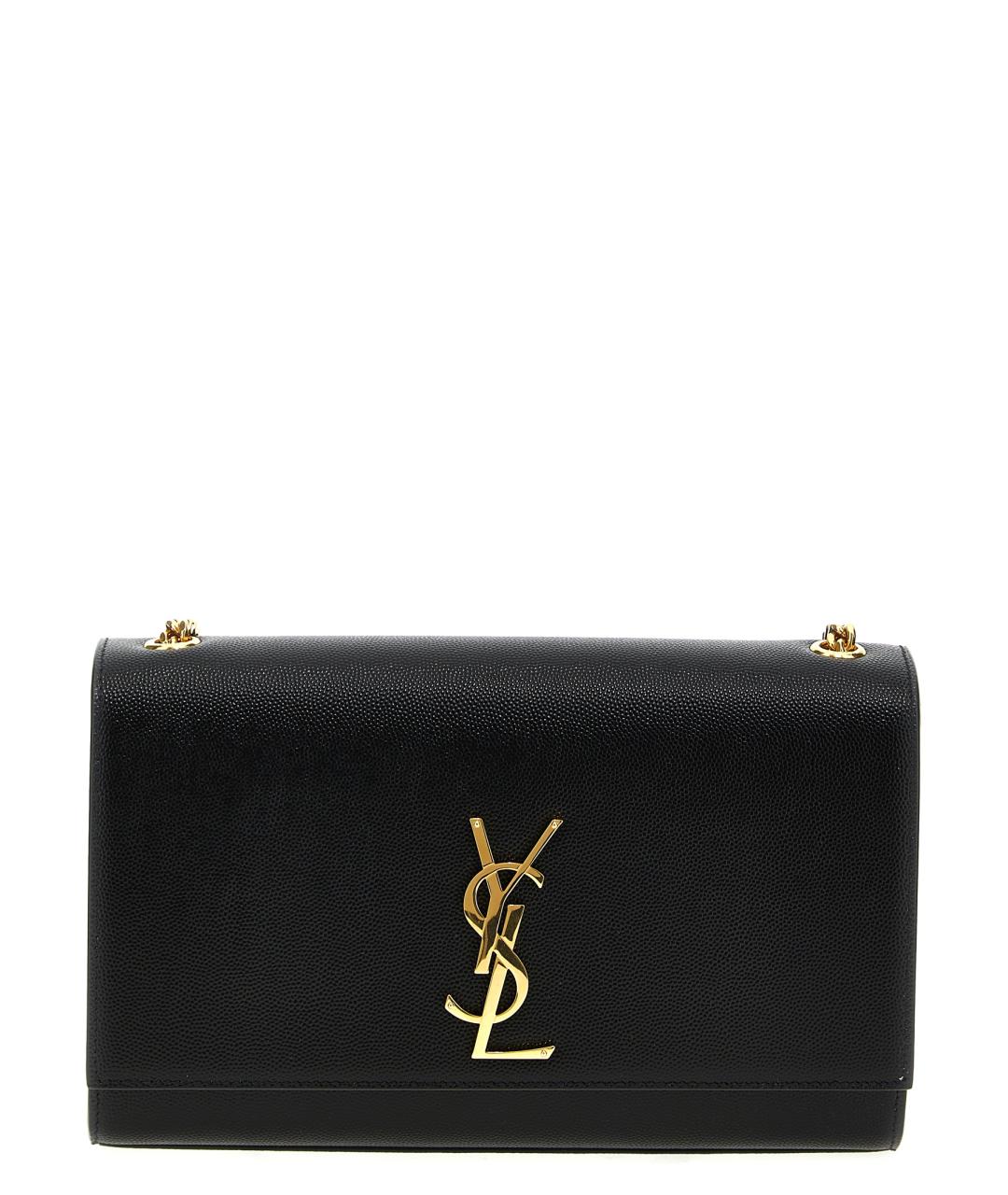 SAINT LAURENT Черная кожаная сумка через плечо, фото 1