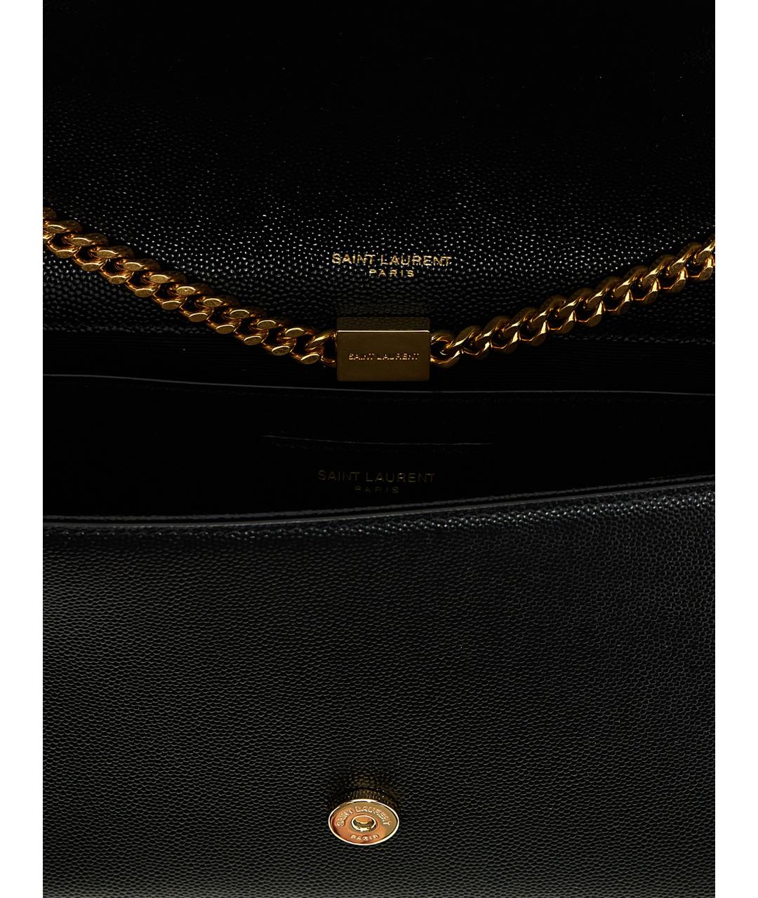 SAINT LAURENT Черная кожаная сумка через плечо, фото 4