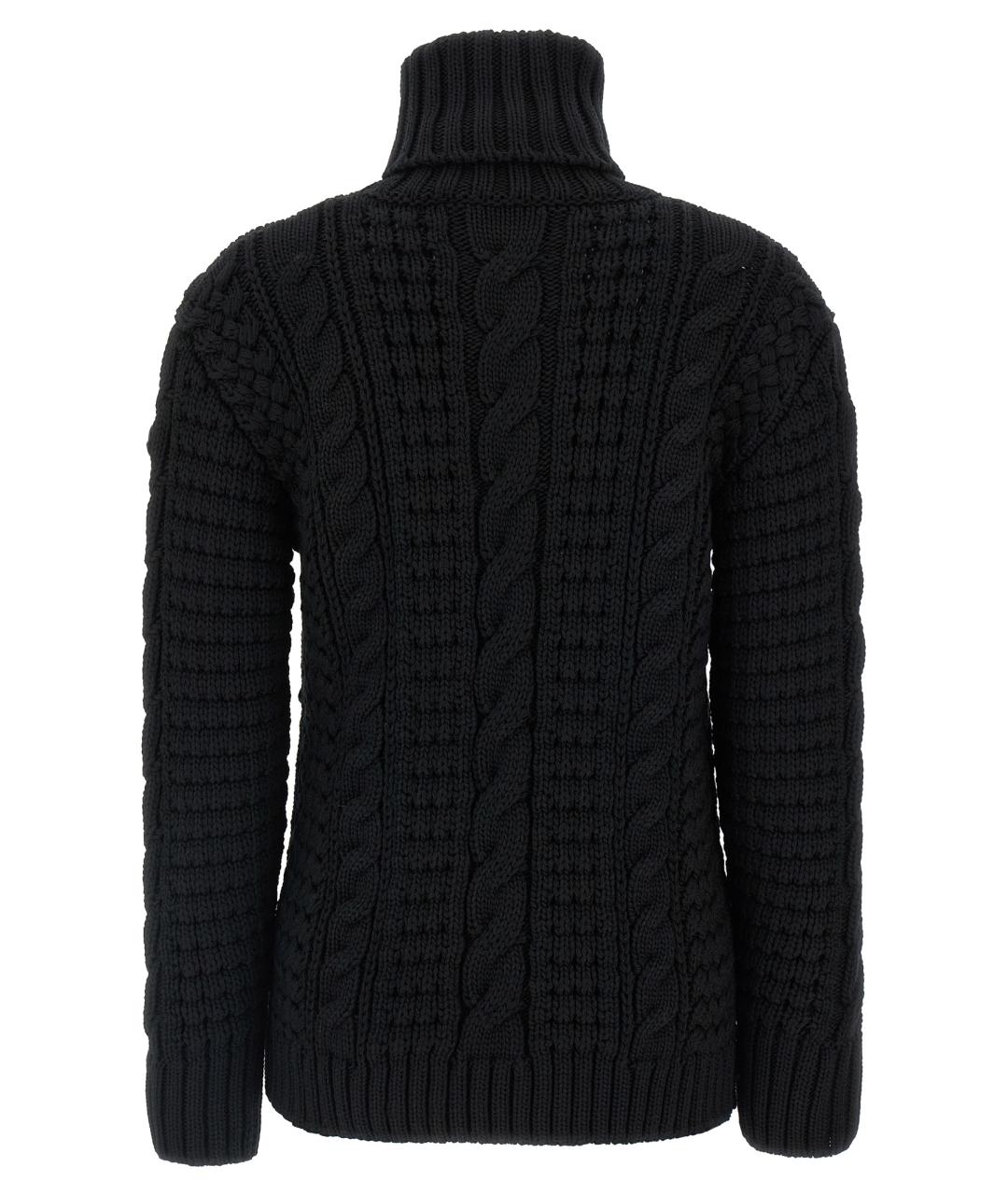 MONCLER Черный шерстяной джемпер / свитер, фото 2