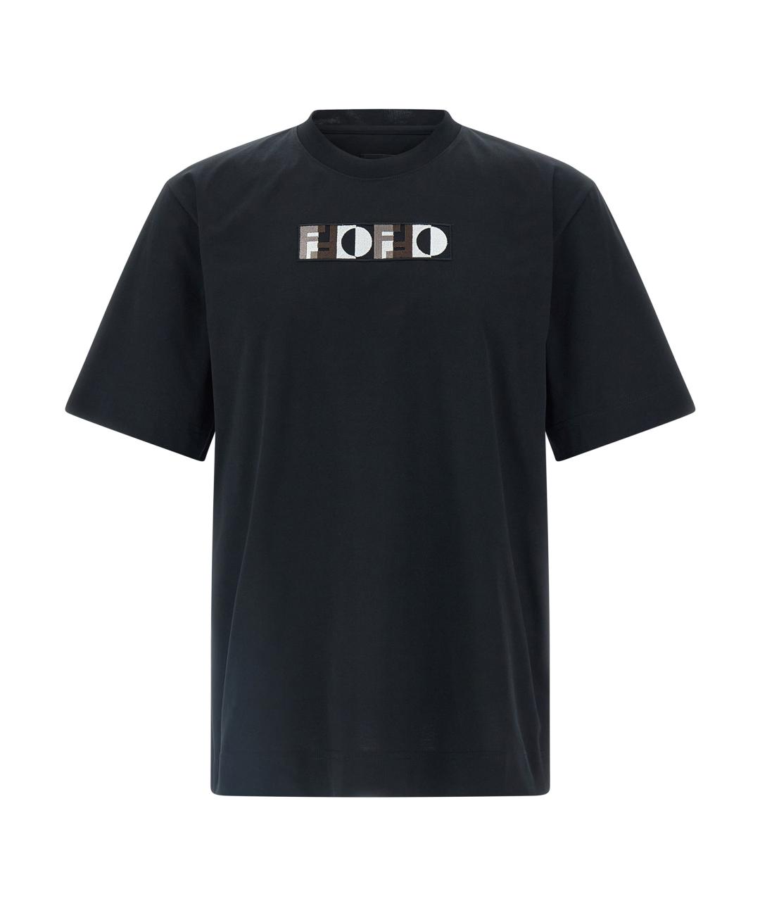FENDI Черная хлопковая футболка, фото 1