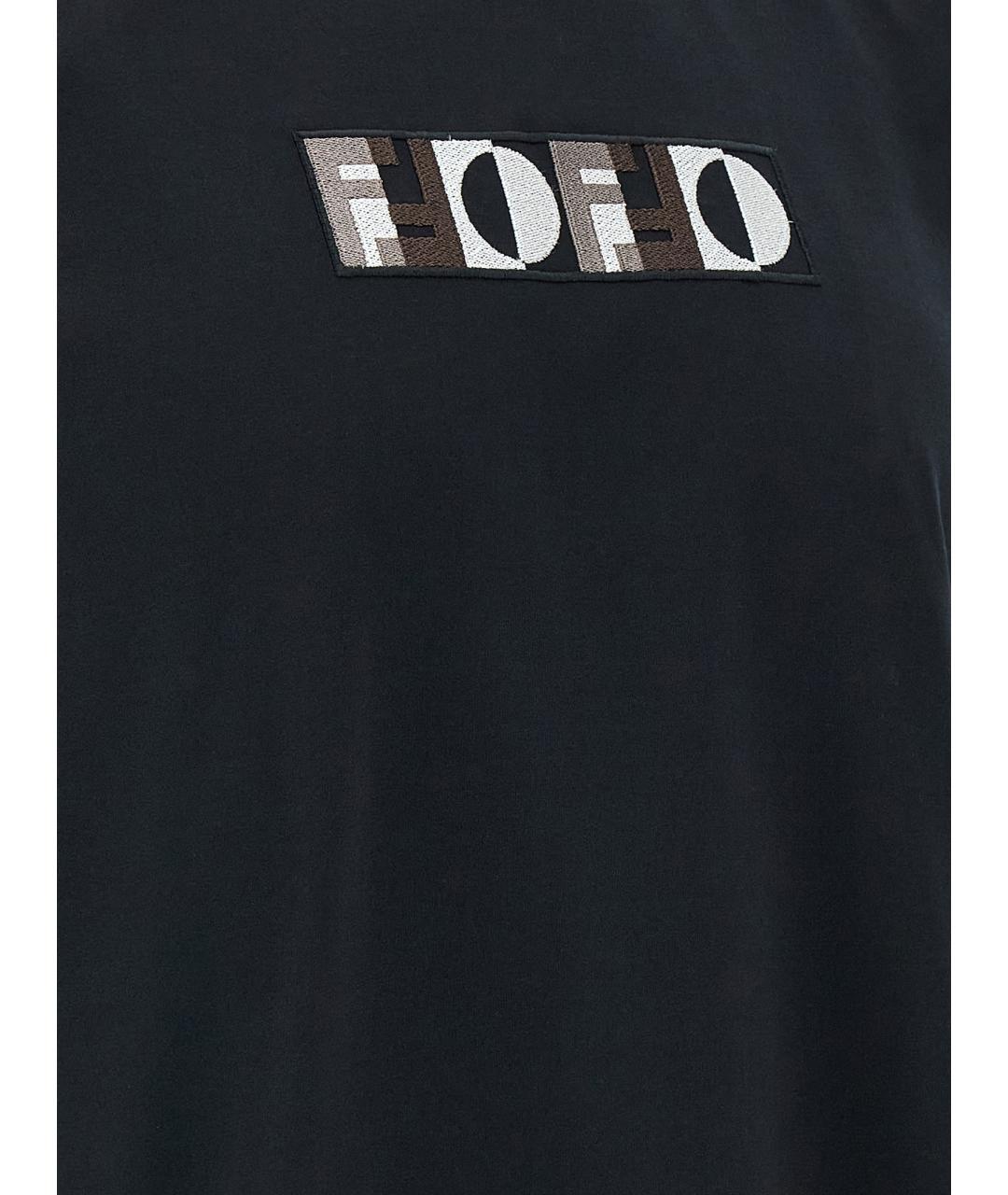 FENDI Черная хлопковая футболка, фото 4
