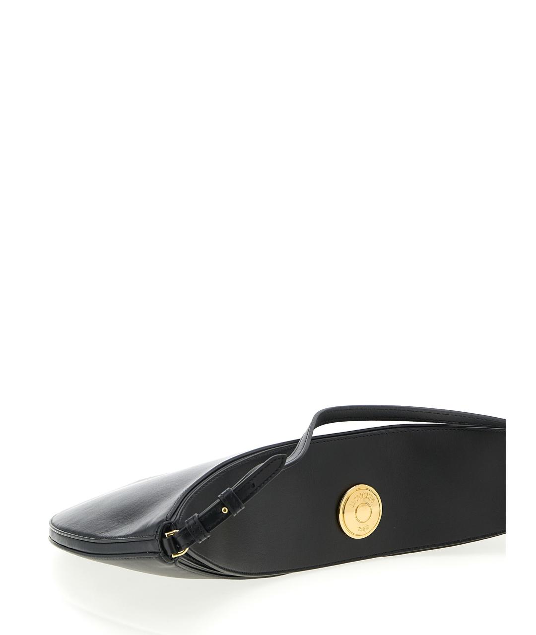 JACQUEMUS Черная кожаная сумка через плечо, фото 3