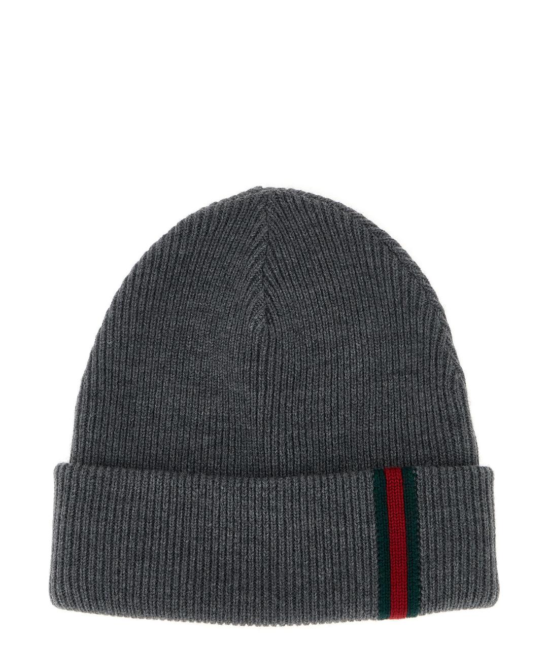 GUCCI Серая шерстяная шапка, фото 1