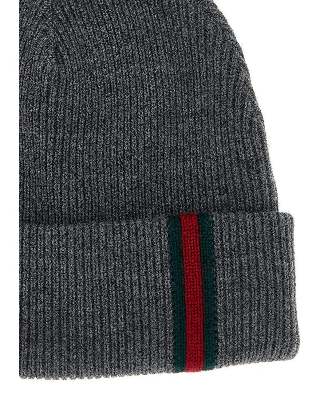 GUCCI Серая шерстяная шапка, фото 3