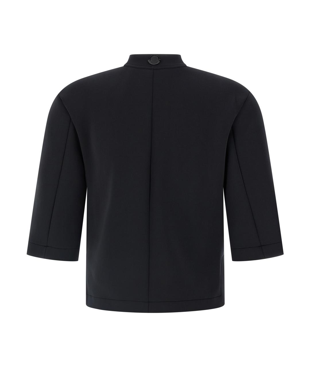 MONCLER Черная полиэстеровая майка, фото 2