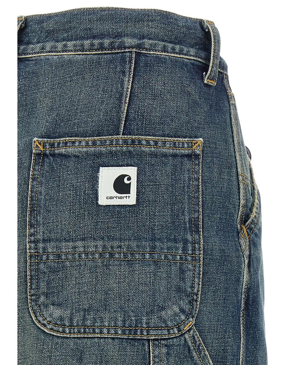 CARHARTT WIP Синяя хлопковая юбка миди, фото 4