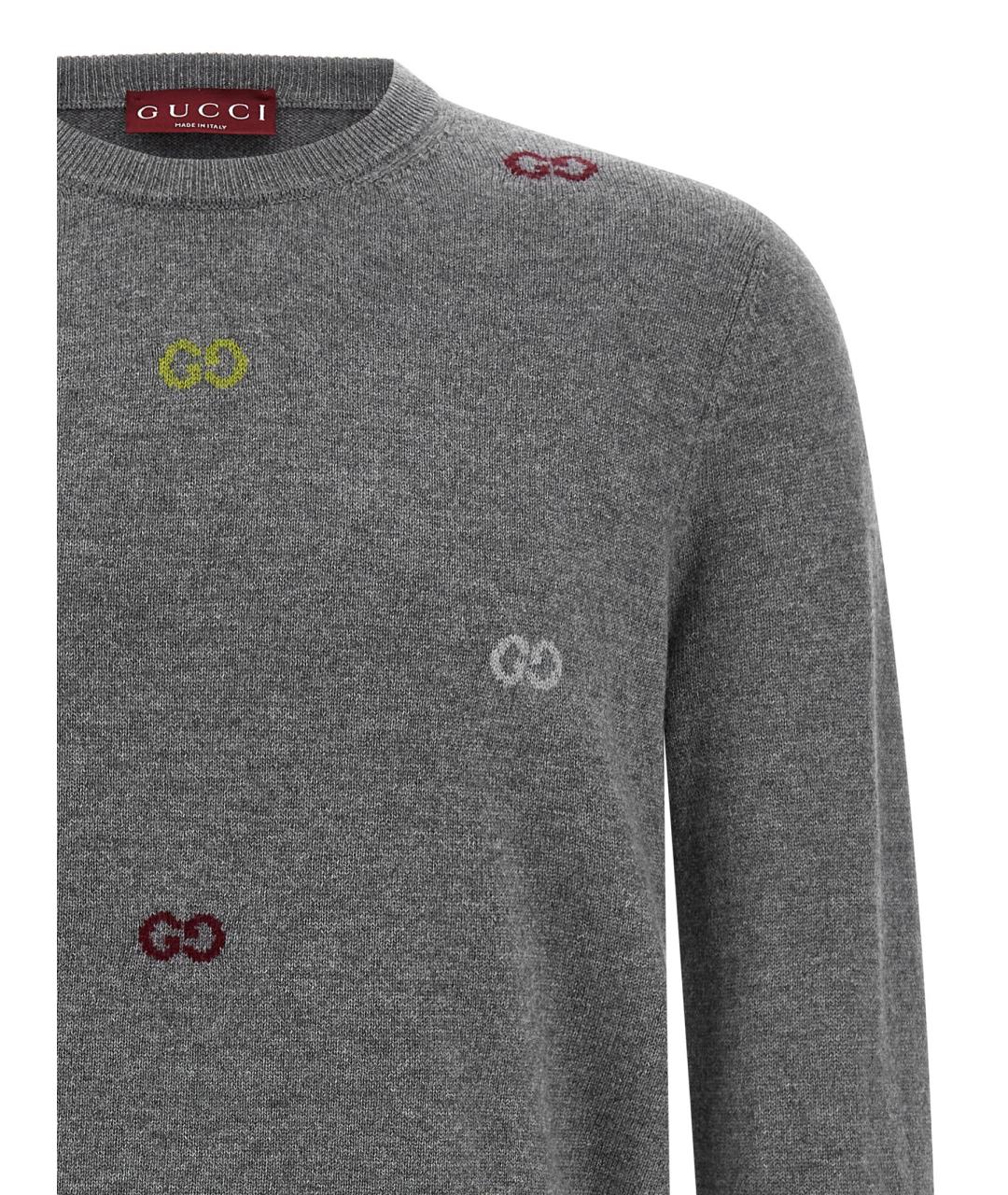 GUCCI Серый кашемировый джемпер / свитер, фото 3