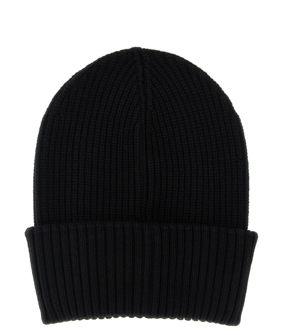 MONCLER Черная шерстяная шапка, фото 2