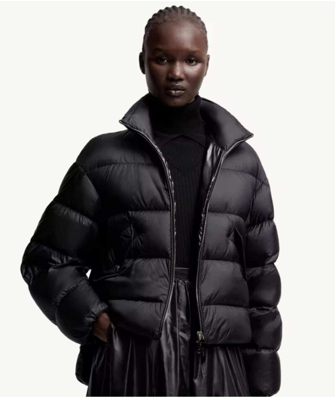 MONCLER Черный полиамидовый пуховик, фото 6