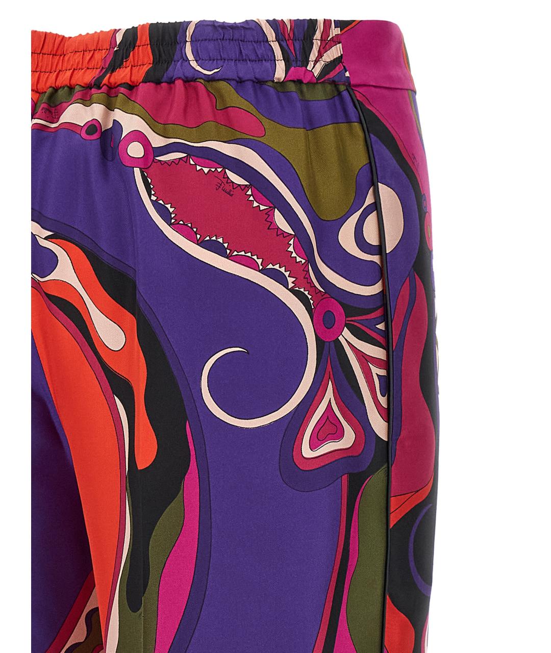 EMILIO PUCCI Мульти шелковые прямые брюки, фото 4