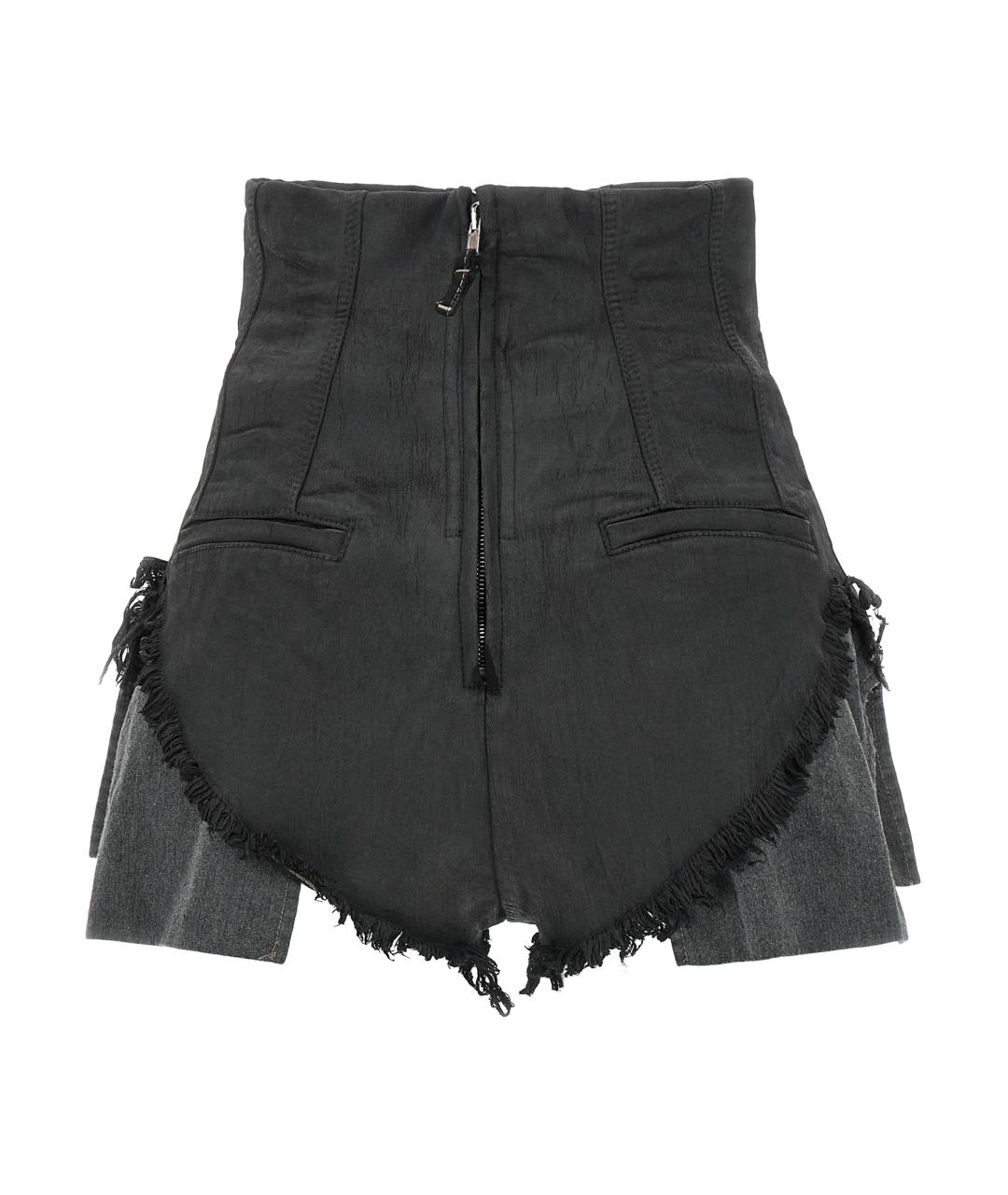 RICK OWENS DRKSHDW Черные хлопковые шорты, фото 2