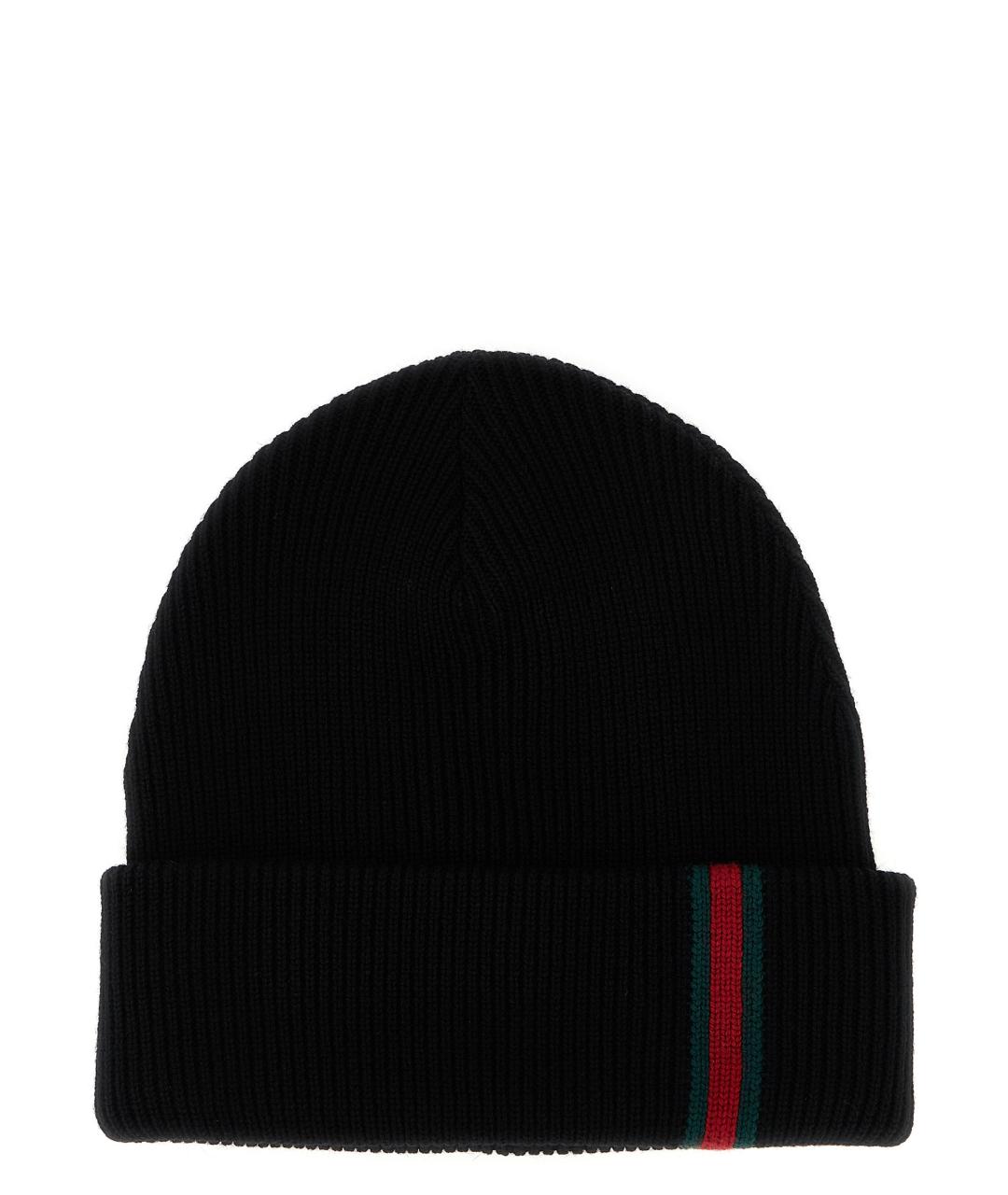 GUCCI Черная шерстяная шапка, фото 1