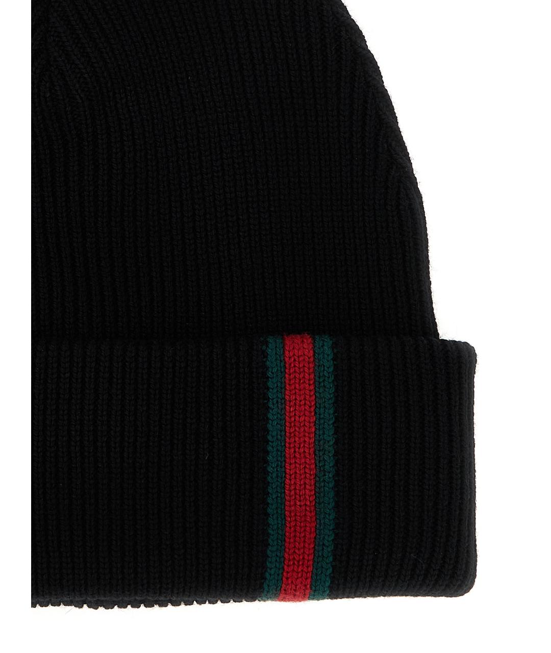 GUCCI Черная шерстяная шапка, фото 3