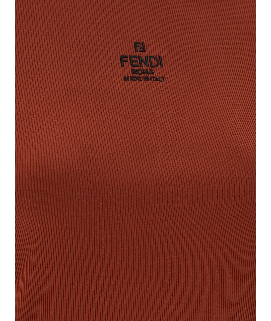 FENDI Коричневая хлопковая блузы, фото 4