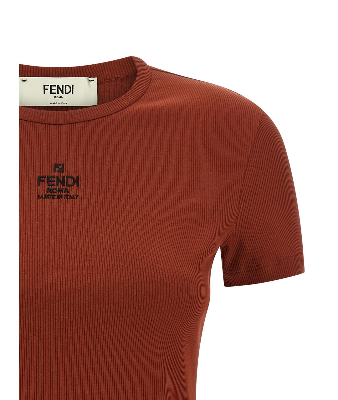 FENDI Коричневая хлопковая блузы, фото 3