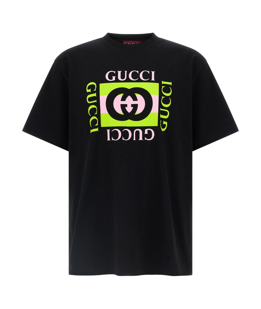 GUCCI Черная хлопковая футболка, фото 1