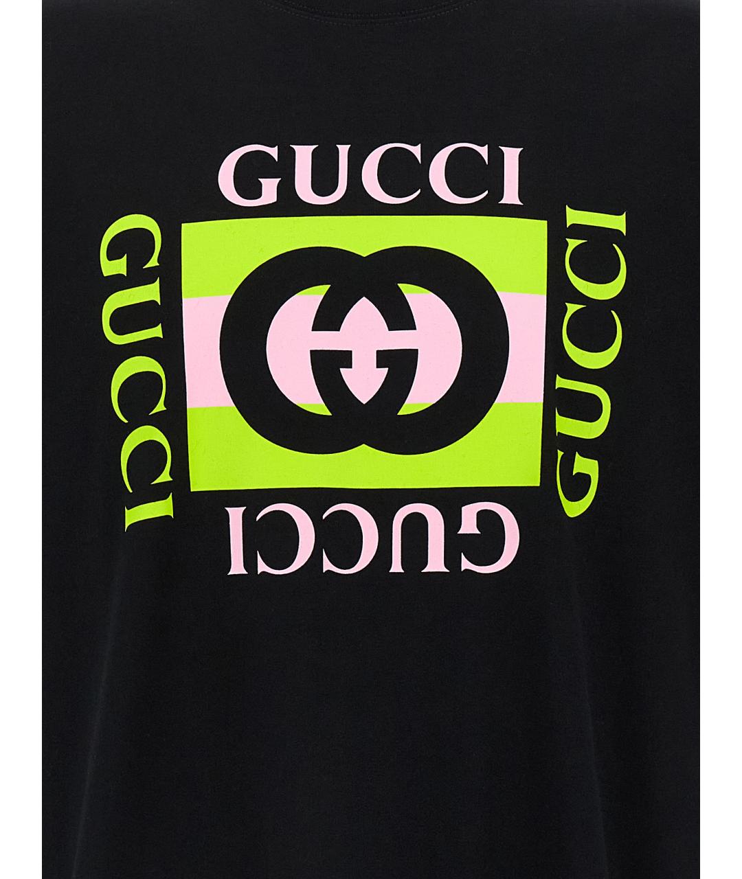 GUCCI Черная хлопковая футболка, фото 4