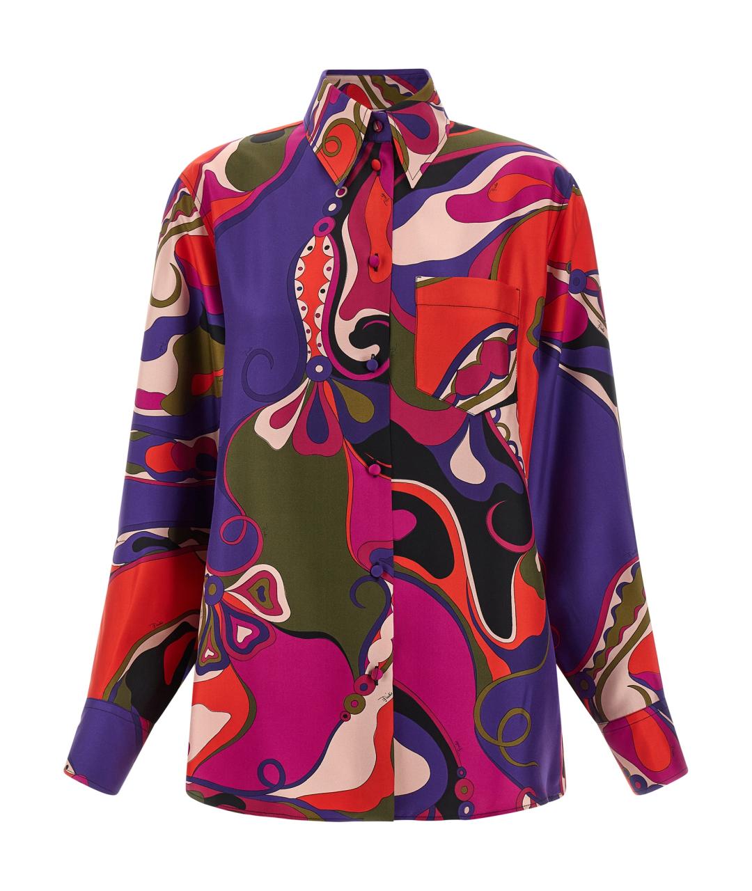 EMILIO PUCCI Мульти шелковая блузы, фото 1