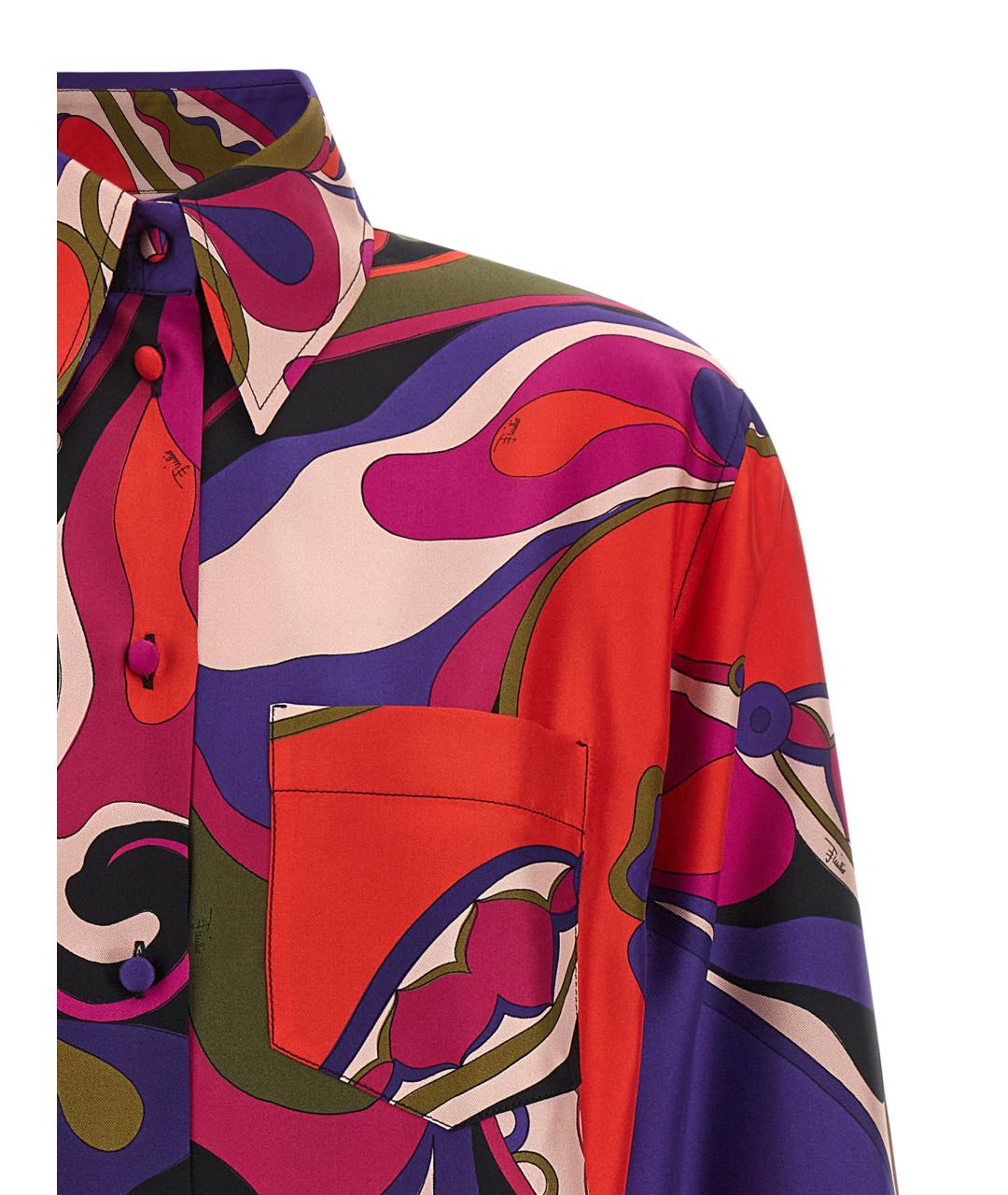 EMILIO PUCCI Мульти шелковая блузы, фото 3