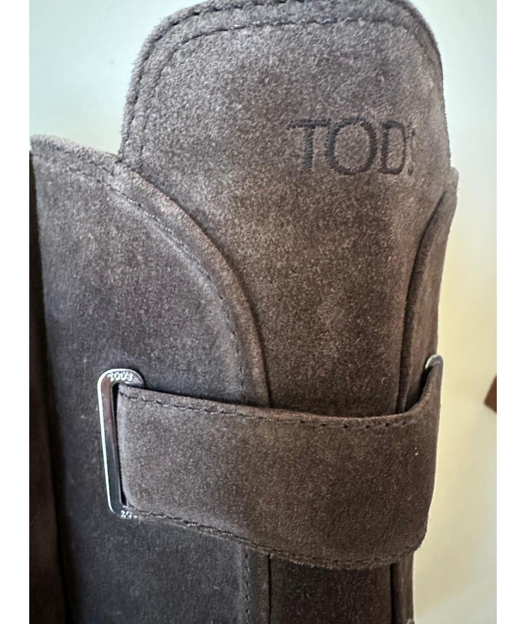TOD'S Коричневые замшевые сапоги, фото 5