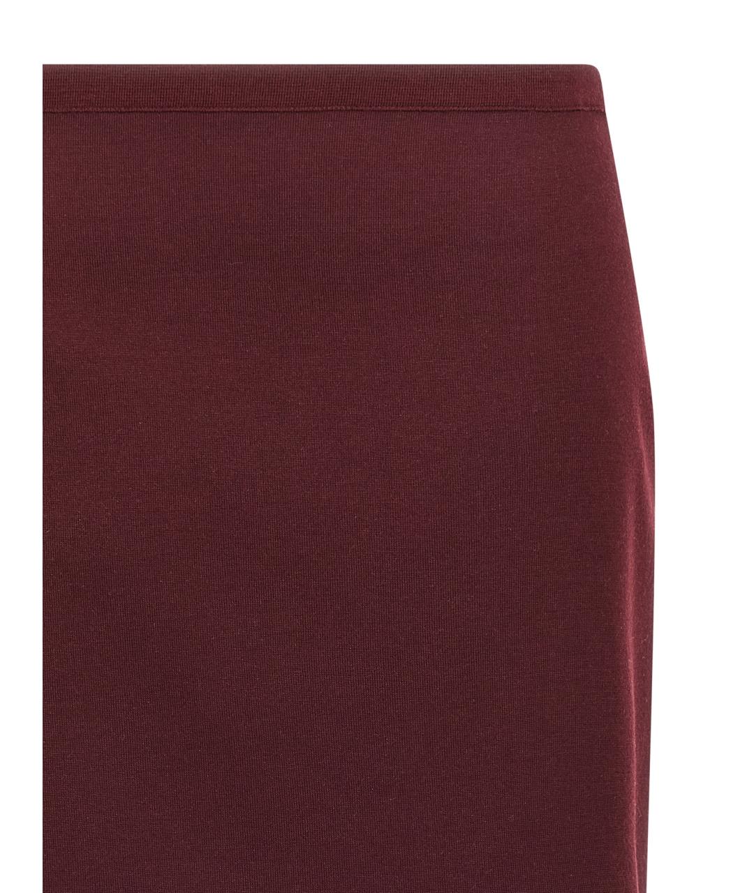 MIU MIU Бордовая шерстяная юбка миди, фото 3