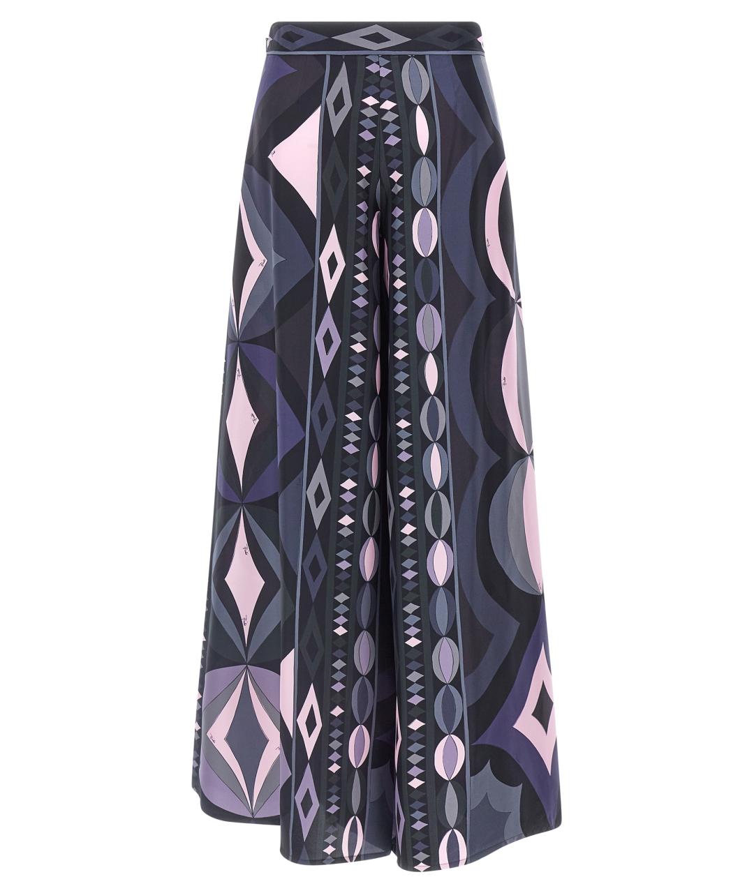 EMILIO PUCCI Мульти шелковые прямые брюки, фото 2
