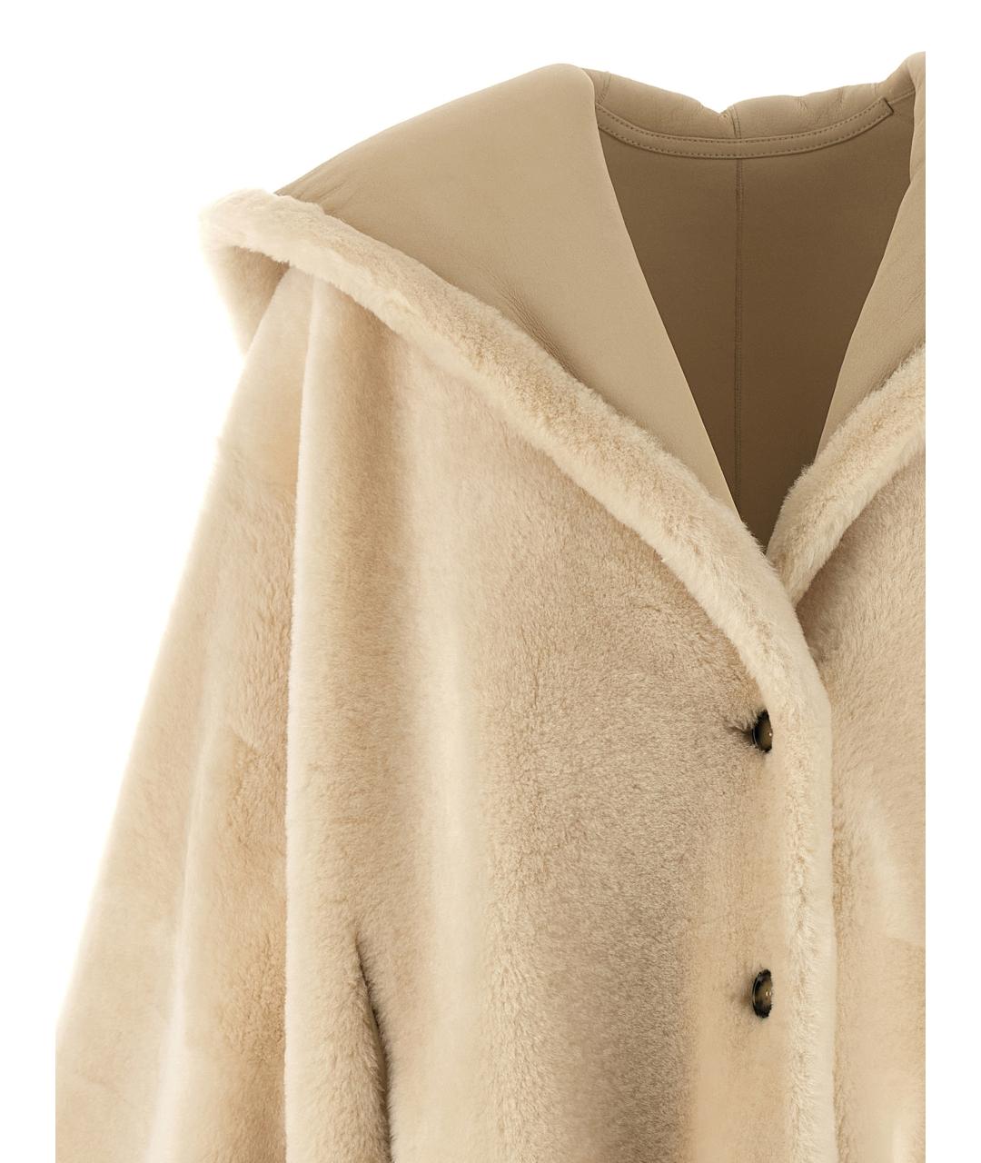 ALBERTA FERRETTI Бежевая кожаная дубленка, фото 4