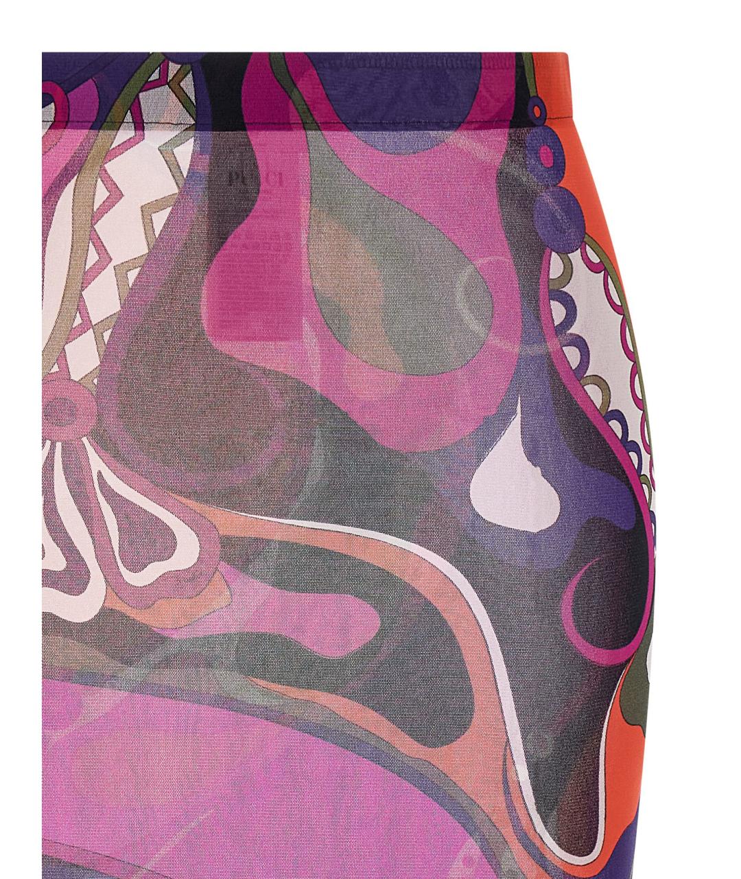 EMILIO PUCCI Мульти полиамидовая юбка миди, фото 3
