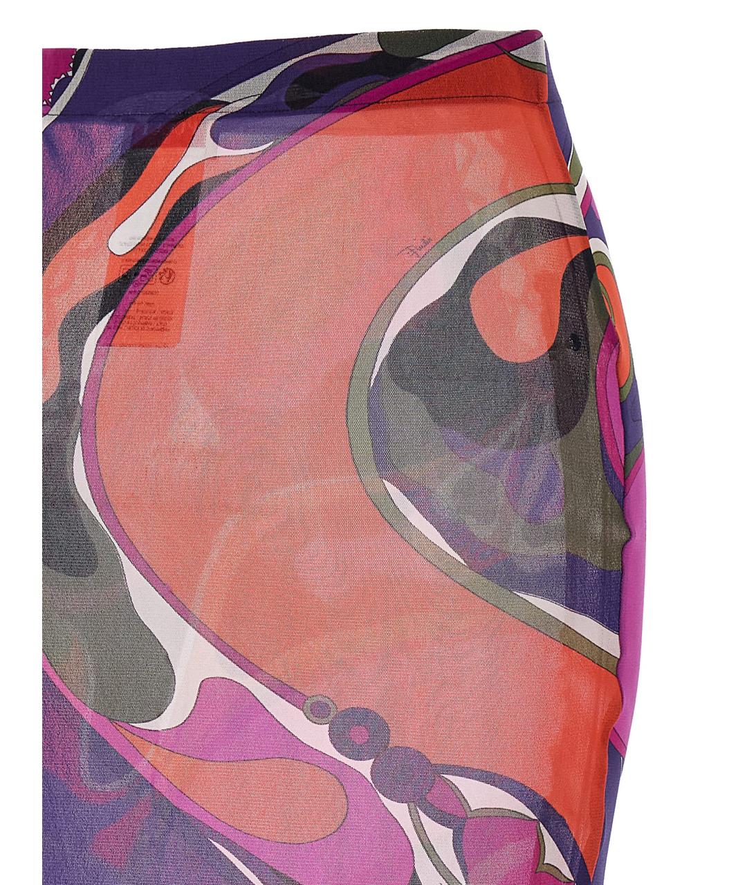 EMILIO PUCCI Мульти полиамидовая юбка миди, фото 4