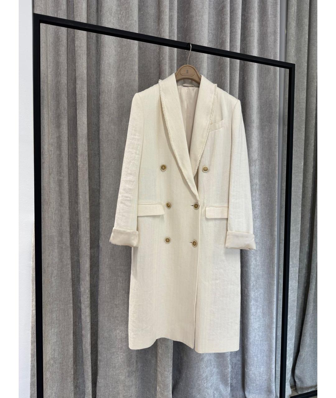 BRUNELLO CUCINELLI Бежевое хлопковое пальто, фото 7