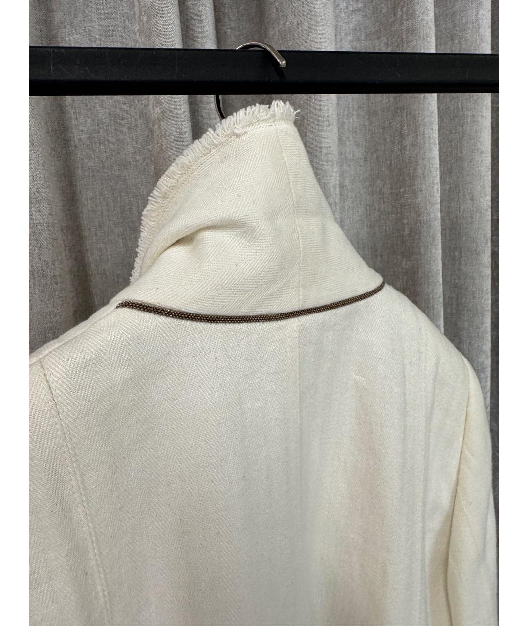 BRUNELLO CUCINELLI Бежевое хлопковое пальто, фото 4