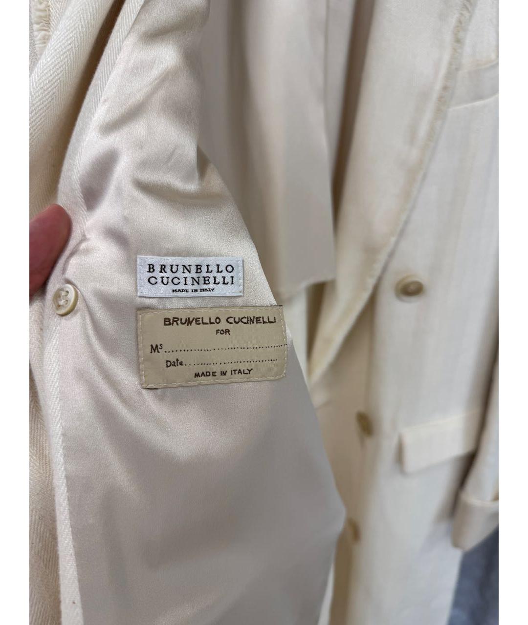 BRUNELLO CUCINELLI Бежевое хлопковое пальто, фото 3