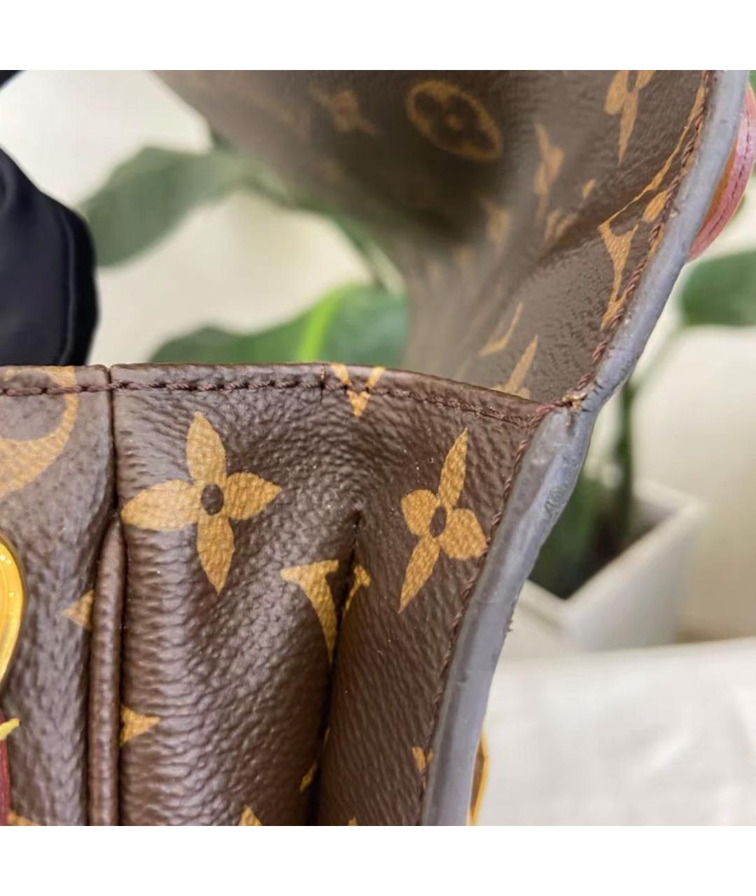 LOUIS VUITTON Коричневая кожаная сумка через плечо, фото 5