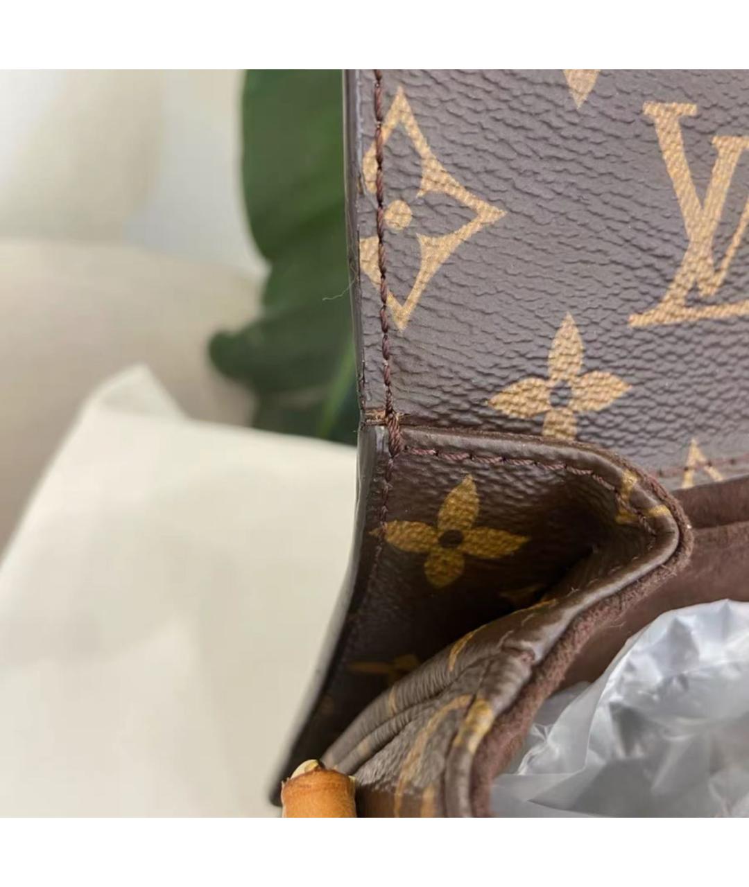 LOUIS VUITTON Коричневая кожаная сумка через плечо, фото 6