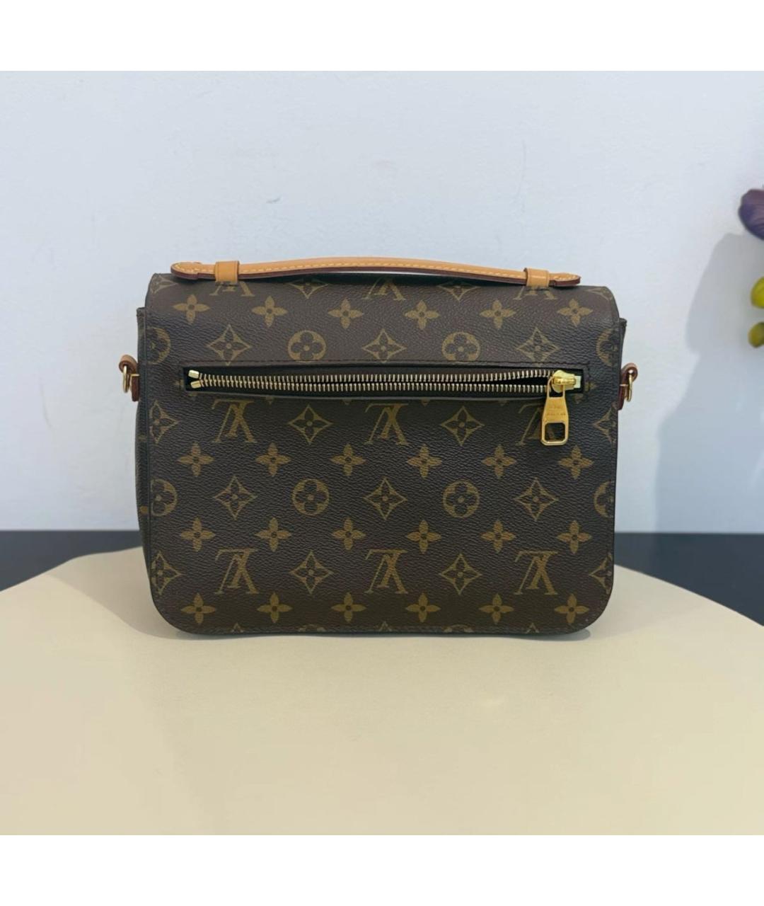 LOUIS VUITTON Коричневая кожаная сумка через плечо, фото 2