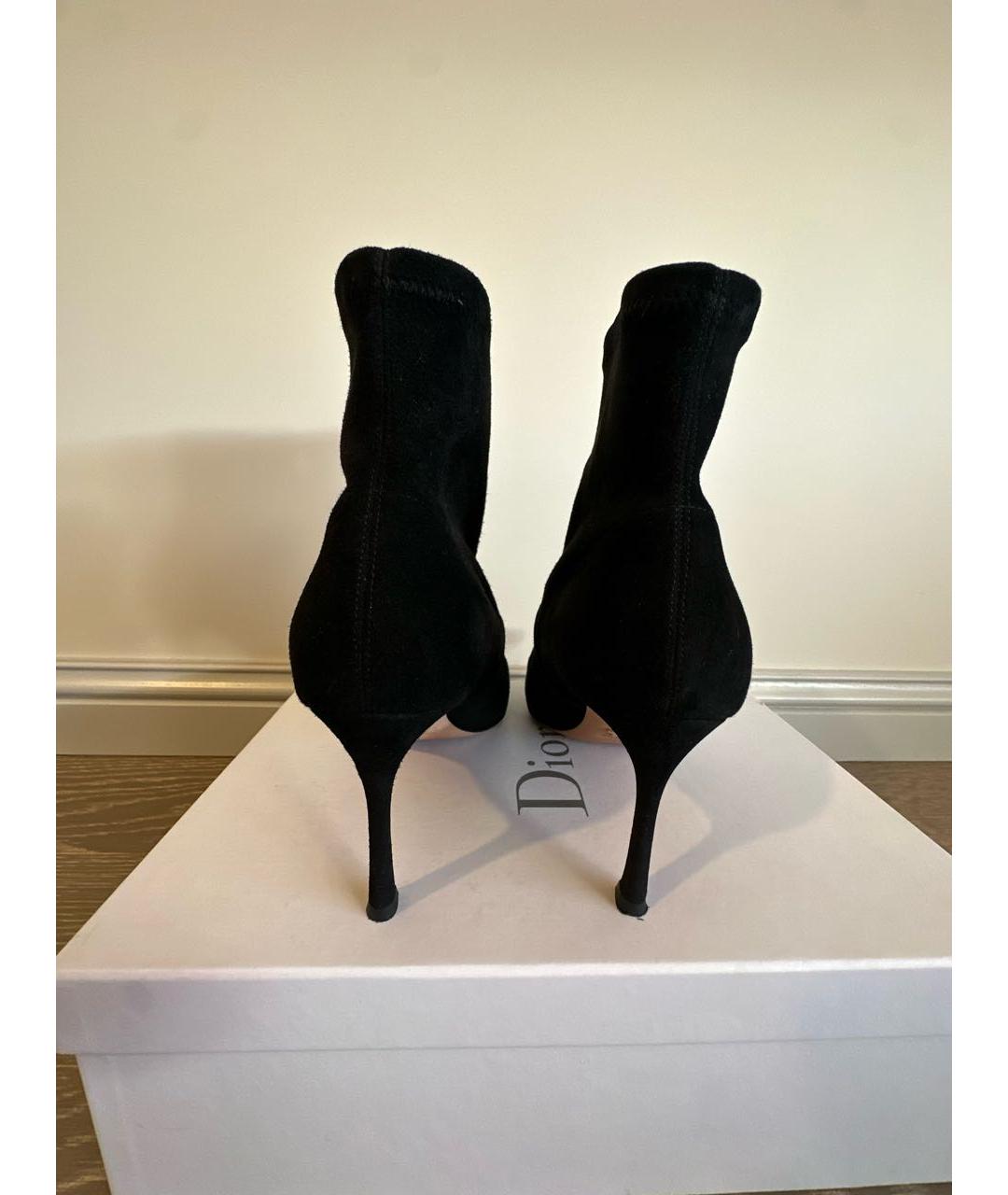CHRISTIAN DIOR Черные замшевые ботильоны, фото 4