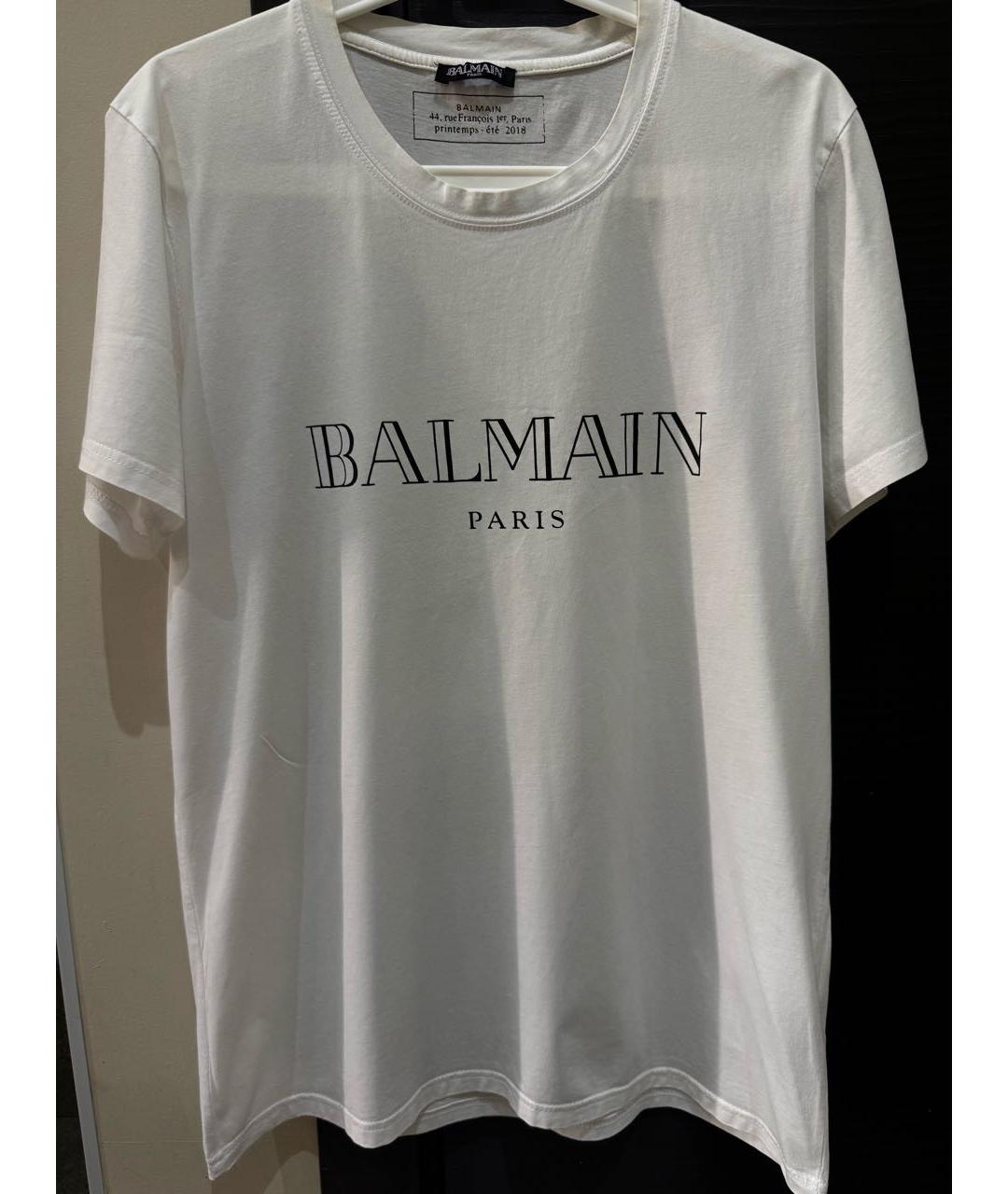 BALMAIN Белая хлопковая футболка, фото 7