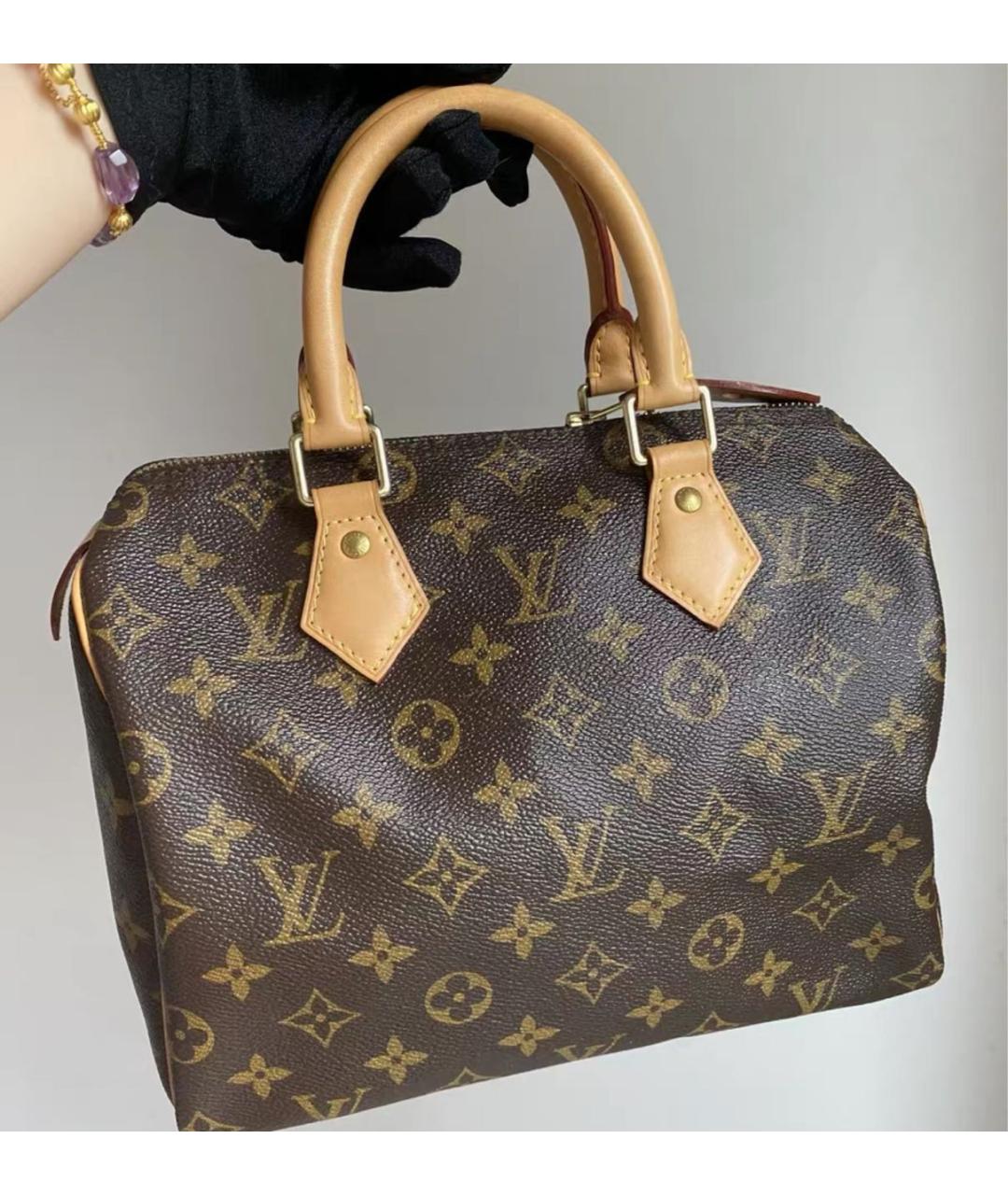 LOUIS VUITTON Коричневая кожаная сумка с короткими ручками, фото 2