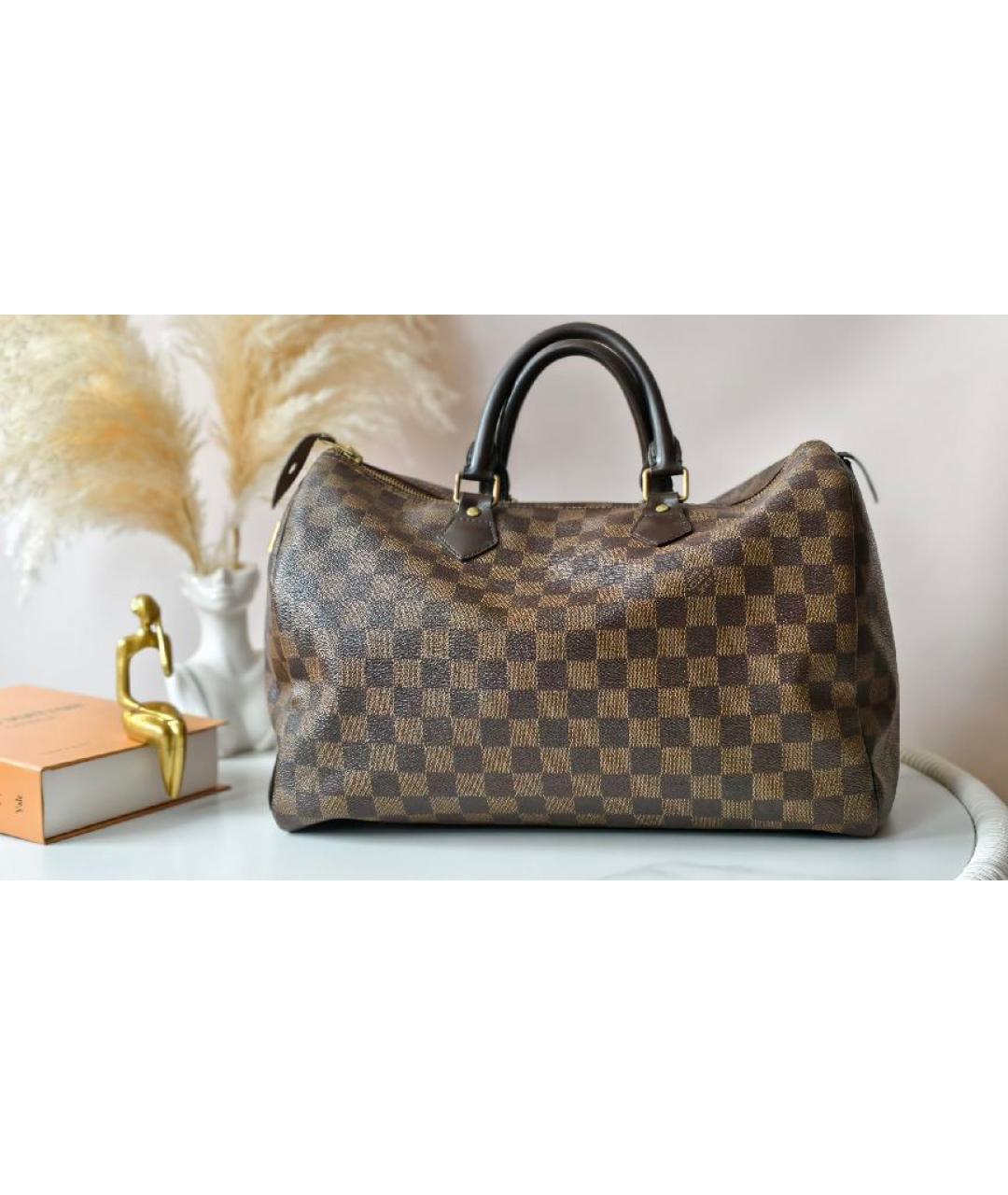 LOUIS VUITTON Коричневая кожаная сумка тоут, фото 2