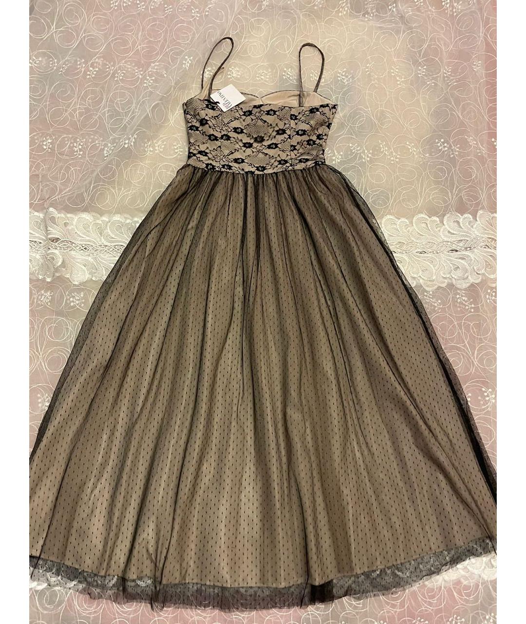 RED VALENTINO Бежевое полиэстеровое вечернее платье, фото 2