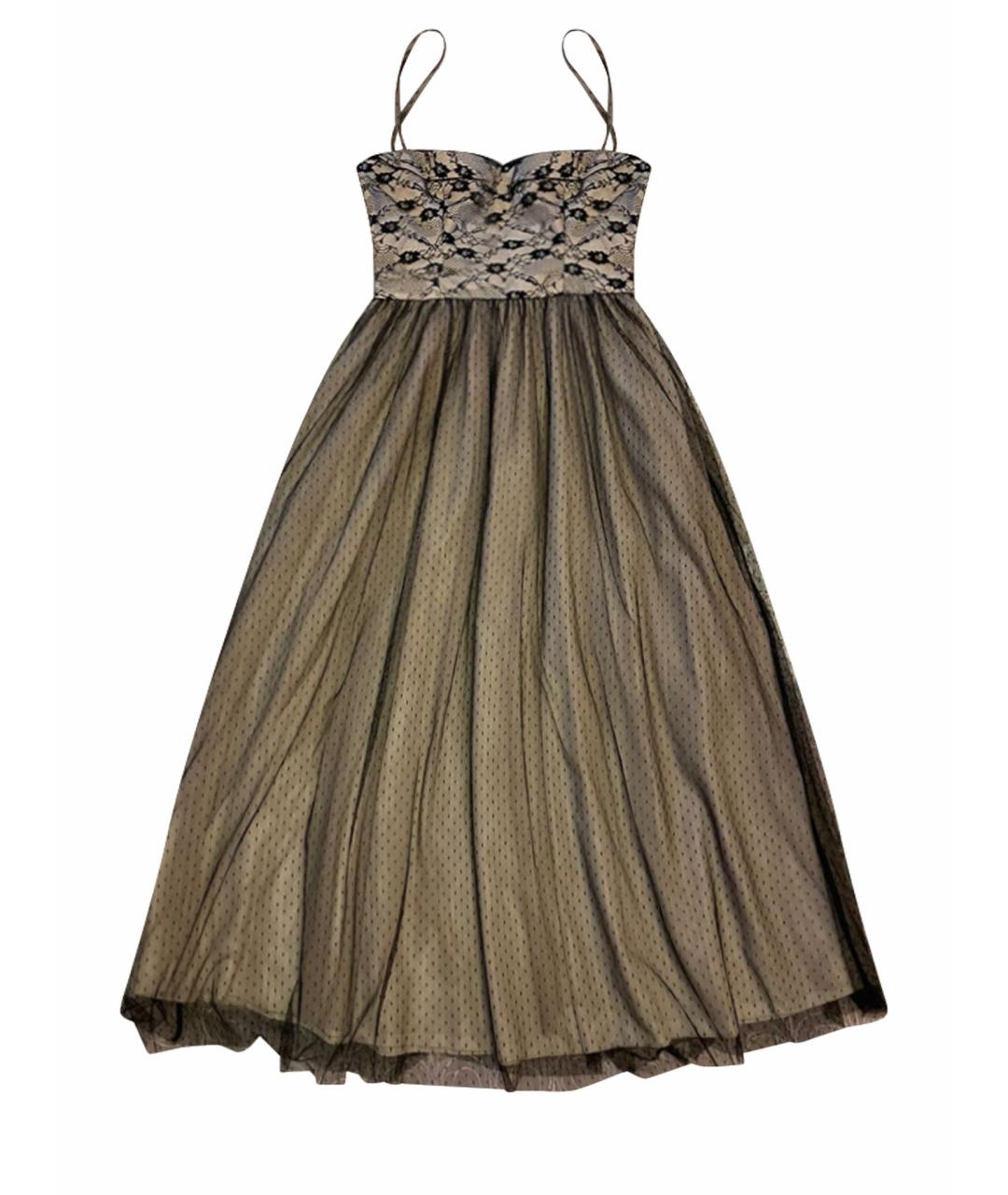 RED VALENTINO Бежевое полиэстеровое вечернее платье, фото 1