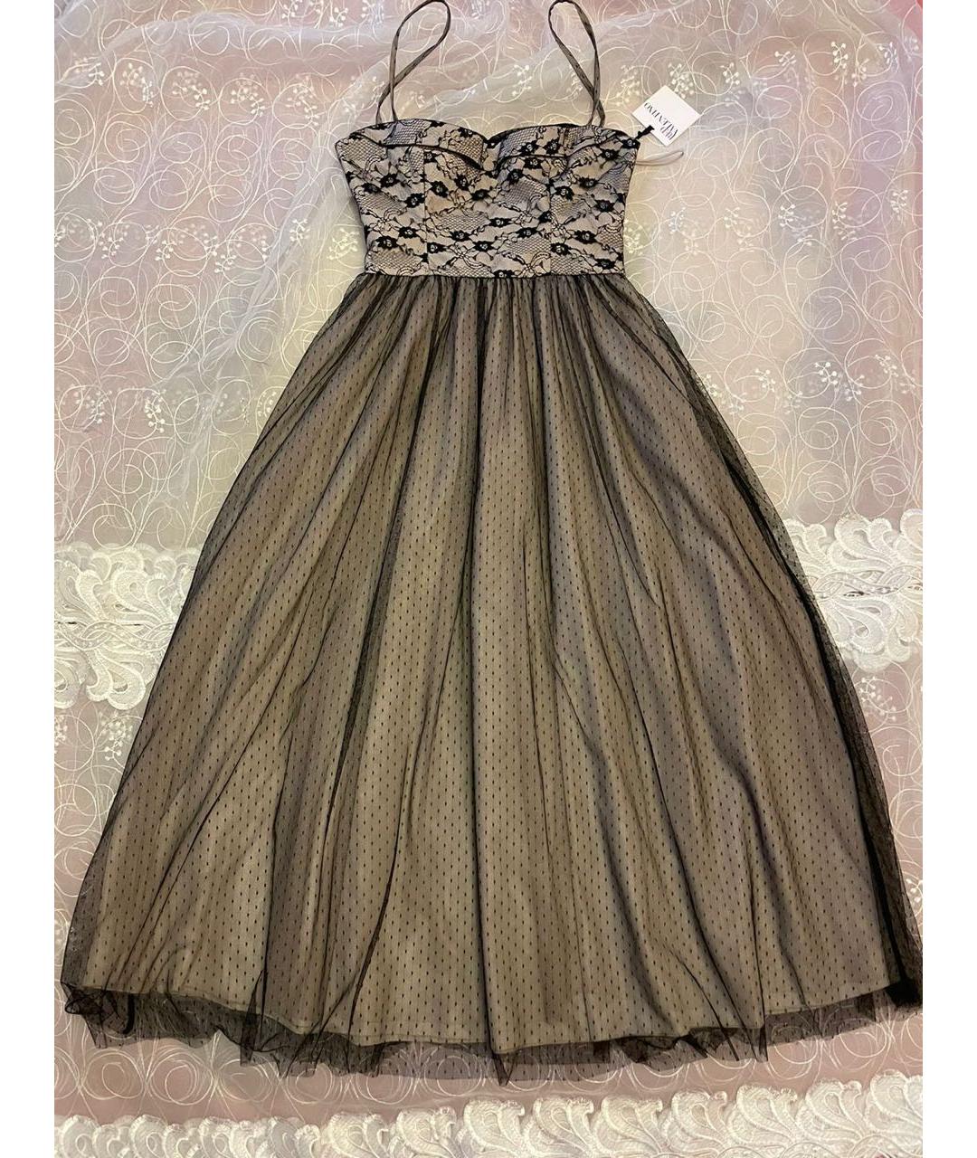 RED VALENTINO Бежевое полиэстеровое вечернее платье, фото 9