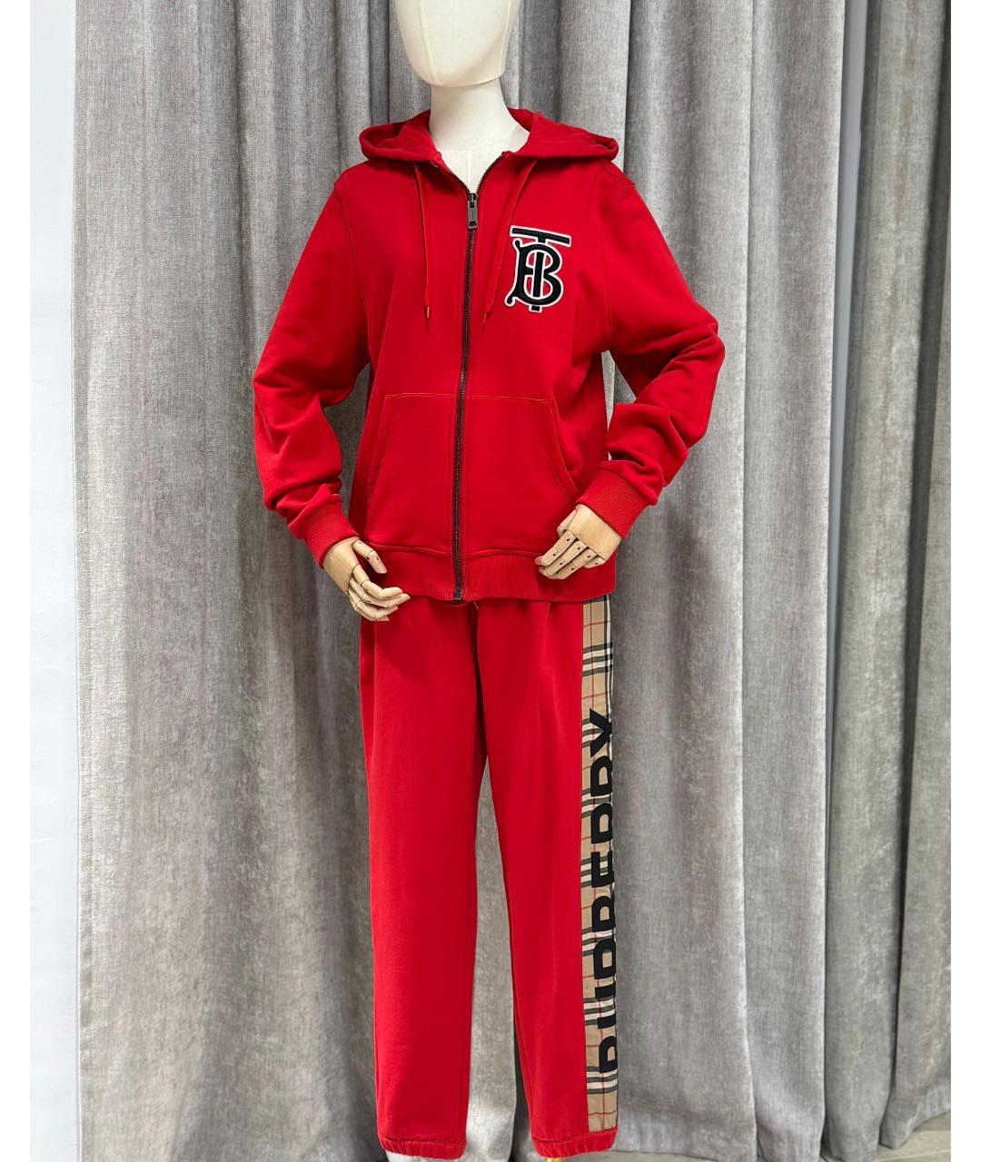BURBERRY Красный хлопко-эластановый костюм с брюками, фото 7