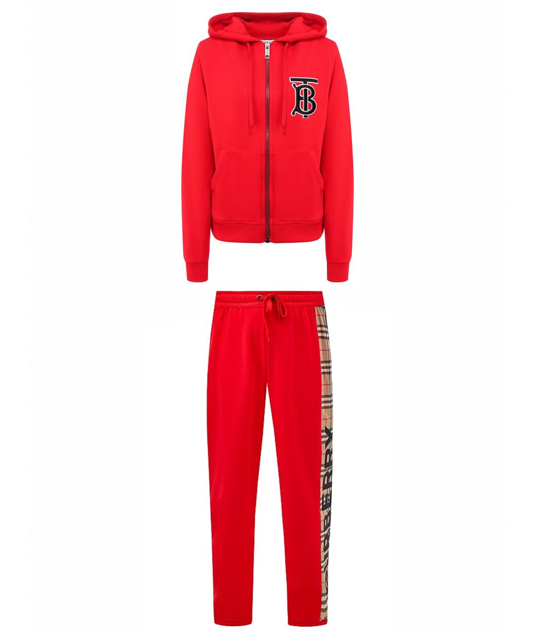 BURBERRY Красный хлопко-эластановый костюм с брюками, фото 1