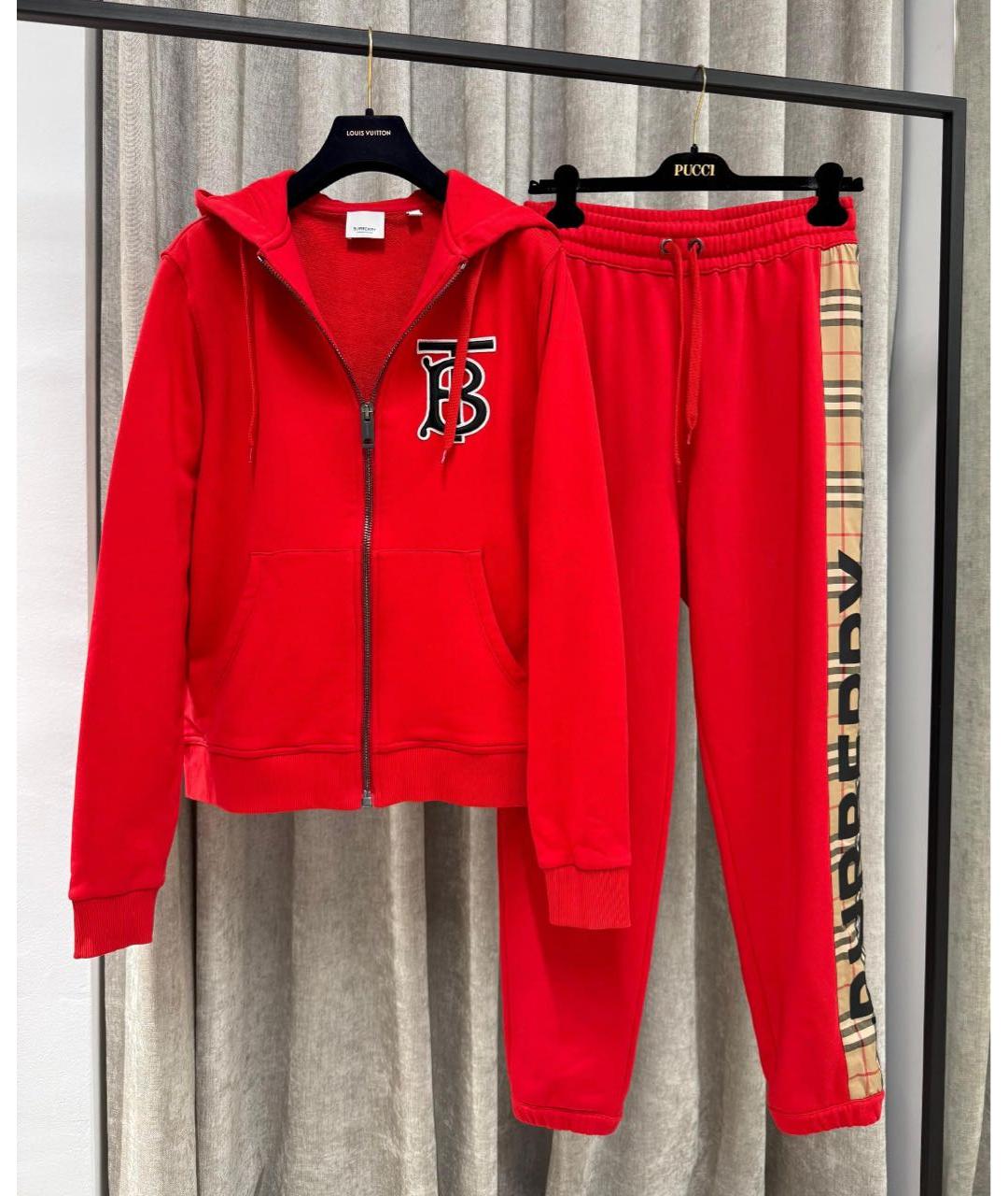 BURBERRY Красный хлопко-эластановый костюм с брюками, фото 6