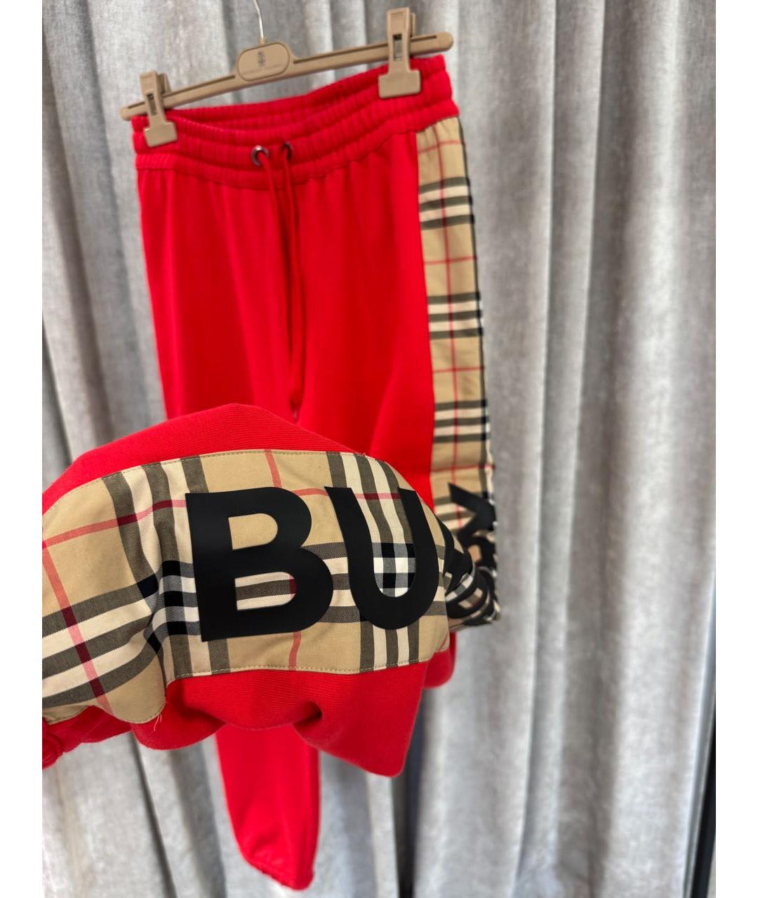 BURBERRY Красный хлопко-эластановый костюм с брюками, фото 4
