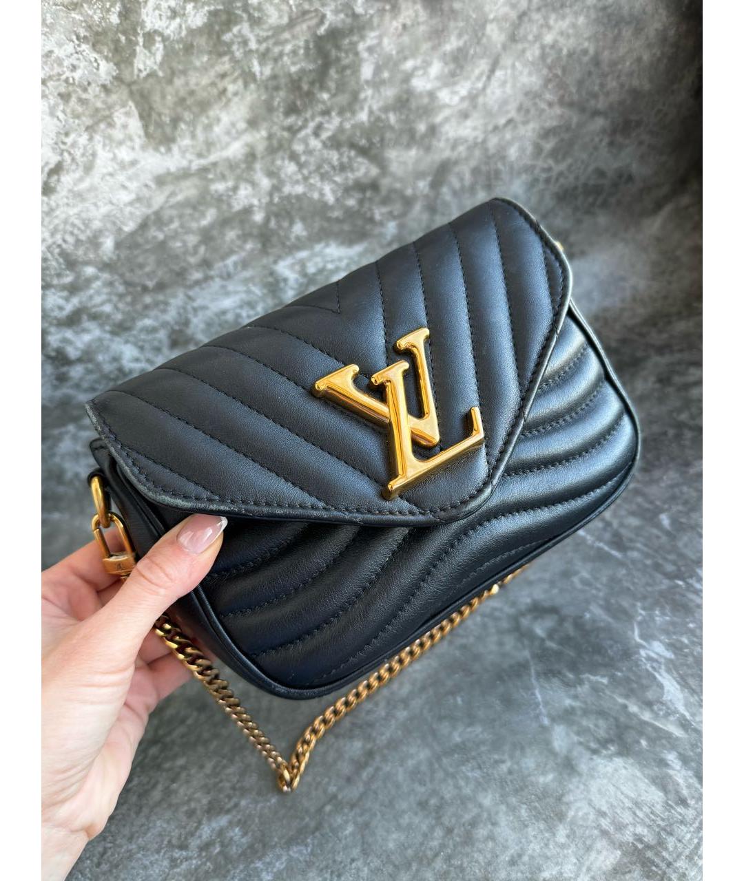 LOUIS VUITTON Черная кожаная сумка через плечо, фото 2