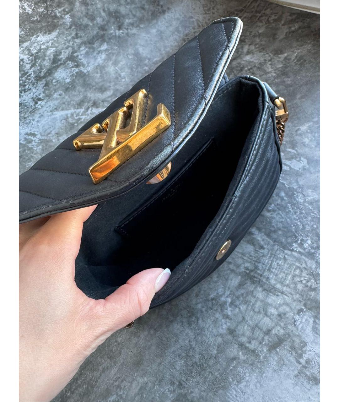 LOUIS VUITTON Черная кожаная сумка через плечо, фото 4