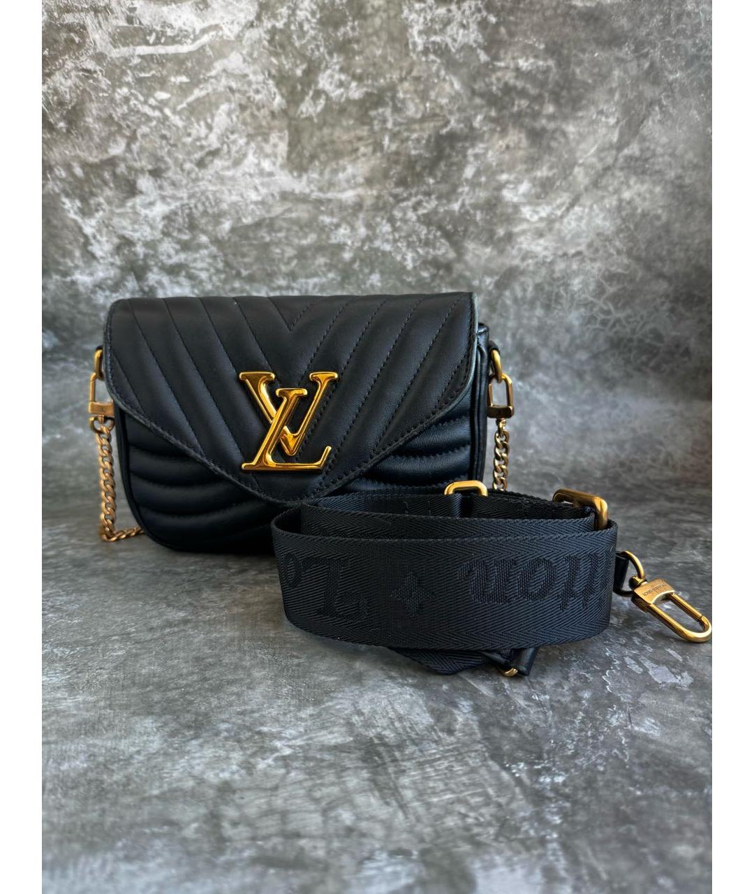 LOUIS VUITTON Черная кожаная сумка через плечо, фото 5